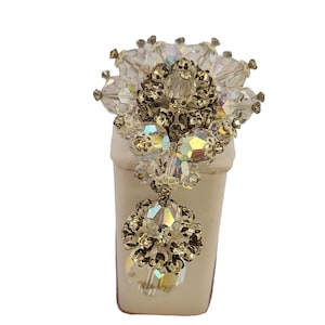 Vintage Signed Vendome Crystal Rhinestone Dangling Brooch (A3554)