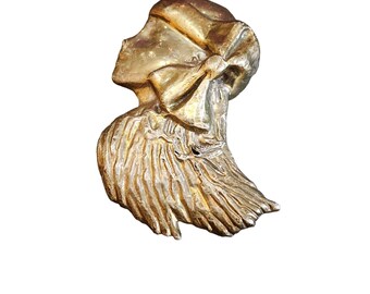 Vintage Signed 925 Light Weight Lady Brooch (A2705)