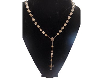 Antique Exceptional Uniquely Faceted Crystal Rosary Necklace (A2873)