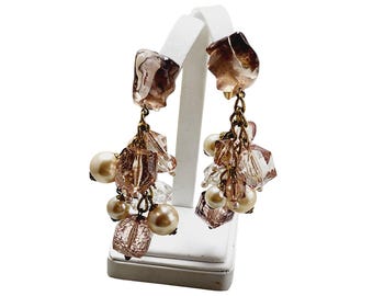Vintage 80s Lucite Clip Earrings (A2547)