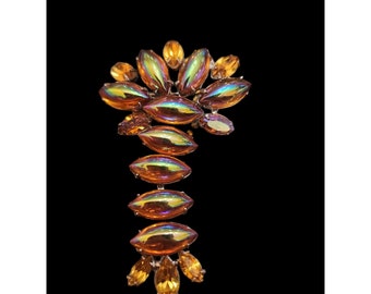 Vintage Unique Dangling Mirrored Brooch (A4480)