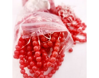 Vintage 6mm Coral Tone Beads (A4318)