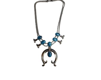 Vintage Signed Goldette Squash Blossom Necklace (A4183)