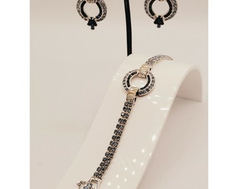 Rare Denbè Art Deco Rhinestone Demi Parure (A2689)