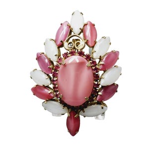 Vintage Unsigned Satin Glass Brooch (A1498)