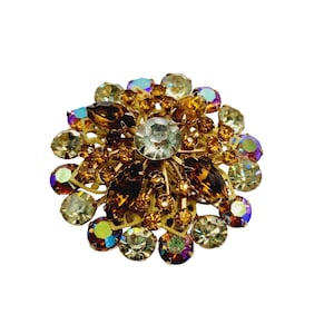 Vintage Unsignierte West Germany Strass Brosche (A1238)