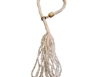 Vintage Art Deco Flapper Glass Tassel Bracelet (A3719)