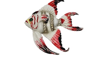 Vintage Coro Unsigned Angel Fish Fur Clip (A341)