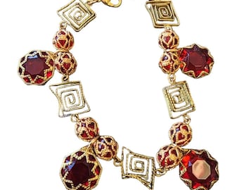 Vintage NOS Vintage Buzz Faux Crystal & Wire Bracelet By Bee Charming (A2767)