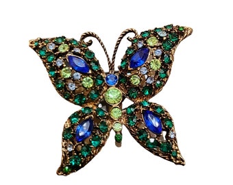 Vintage Rhinestone Butterfly Brooch (A1845)
