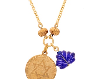 Vintage star of David token necklace