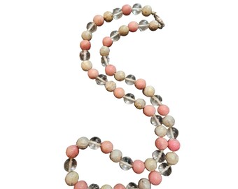 Vintage Glass & Semi Precious Stone Necklace With Fancy Clasp (A3870)