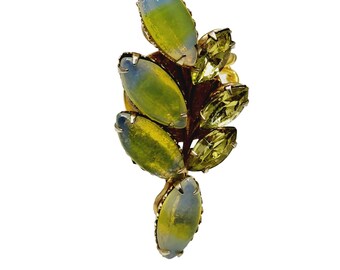 Vintage Giure Glass Adjustable Rhinestone Ring (A1042)