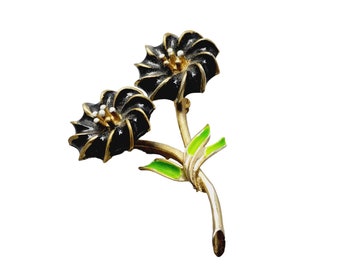 Vintage Signed Marvella Flower Trembler Brooch (A1503)