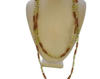 Vintage 58" 2 Tone Crystal Necklace (A5198)