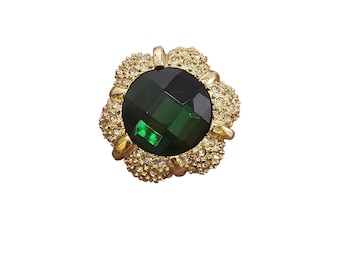 Vintage Signed Scassi Cocktail Ring In Original Box Size 8 (A8520)