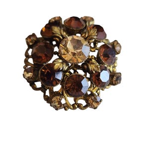 Vintage Signierte West Germany Strass Brosche (A1736)
