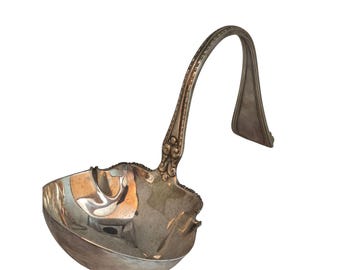 Antique Initialed Heavy Sterling Resting Ladle Spoon (A9384)