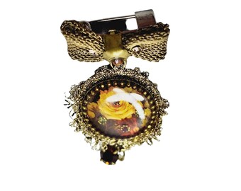 Vintage Signed Michael Negrin Bow Brooch (A1532)