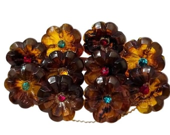 Antique Celluloid Flower Brooch (A7696)