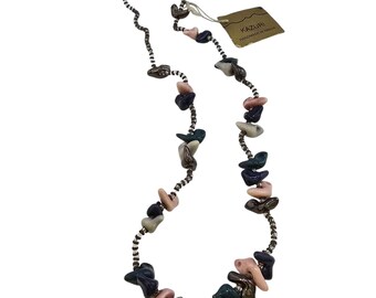 Vintage Kazuri Hand Made in Kenya Porcelain & Glass Necklace (A9190)