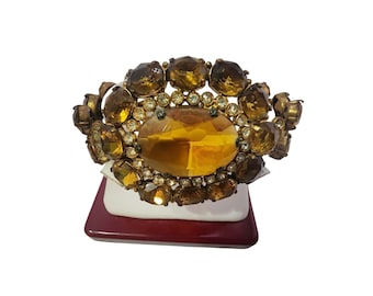Antique Fabulous Signed Czech Glass Bracelet (A3885)