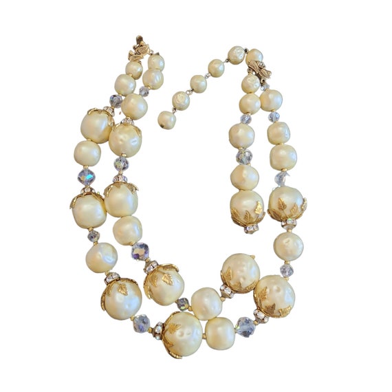 Fabulous Dimpled Creamy Ivory Faux Pearl Double St