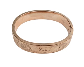 Antique FMCO 1/20th Gold Filled Decorative Bangle w/ Velda or Zelda Engraved