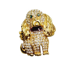 Vintage Signed KJL (Kenneth Jay Lane) Rhinestone Figural Brooch (A1410)