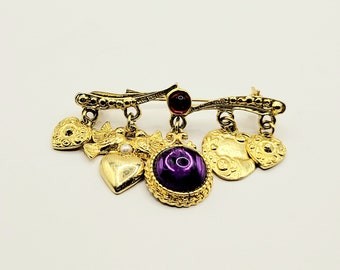 80's Vintage Dangling Brooch (A220)
