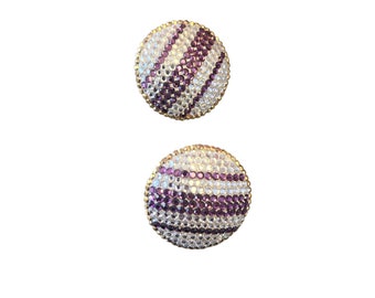 Vintage 80s Blingy Rhinestone Clip Earrings (A3004)