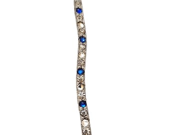 Vintage Art Deco Pot Metal Rhinestone Paste Brooch (A2352)