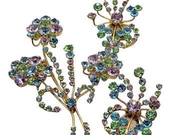 Vintage Signed Austria Huge Pastel Brooch Set (A2649)