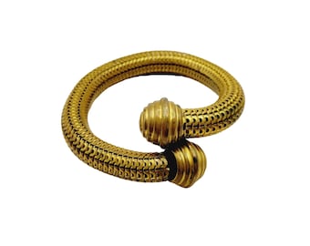 Victorian Coil Mesh Brass Snake Bracelet (A324)