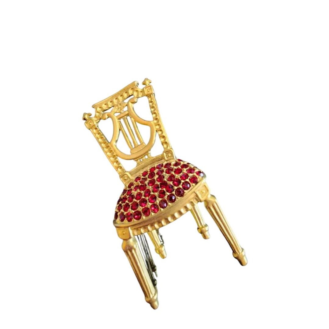 Vintage Rare Signed Karl Lagerfeld Huge Chair Brooch (A1811