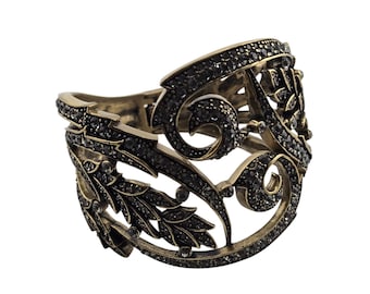 Vintage NOS Rare Heidi Daus Rhinestone Encrusted Dimensional Bracelet (A9275)