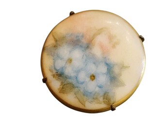 Dainty Tiny Antique Porcelain Brooch (A2509)