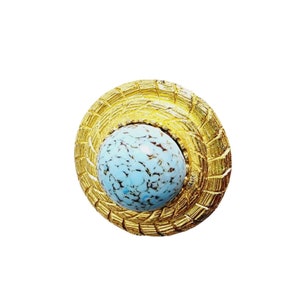 Vintage Hubble Glass Gilded Scarf Clip Brooch (A1420)