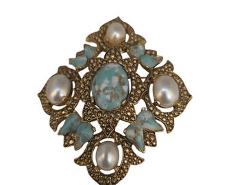 Vintage Signed Sarah Coventry Matrix Brooch (A7885)