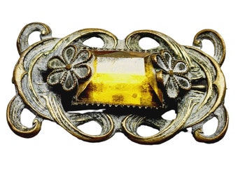 Antique Art Nouveau Dainty Glass Brooch (A1106)
