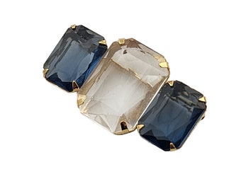Vintage Signed Avon Faceted Acrylic Bar Brooch (A3326)