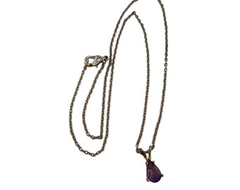 Vintage Dainty Glass Pendant Necklace (A5229)