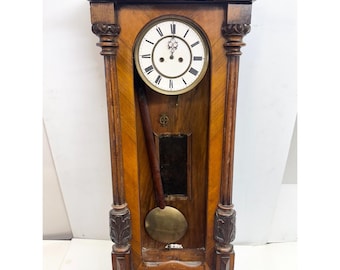 Antique Wood Large Weighted Wall Clock