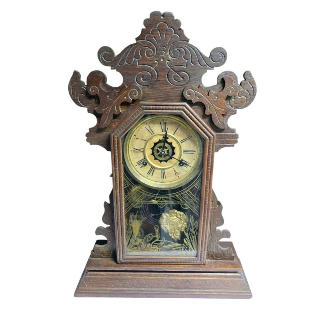 Antique Wood Victorian Waterbury Clock Co Clock - Etsy