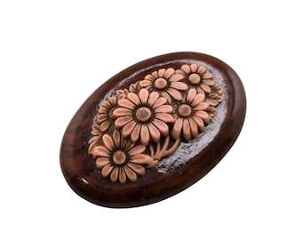 Vintage Resin and Celluloid Large Flower Brooch (A9148)