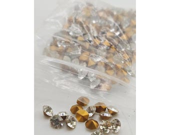 NOS Pointed Foil Black Rhinestones (Approx. 215 pcs per bag) - A8887