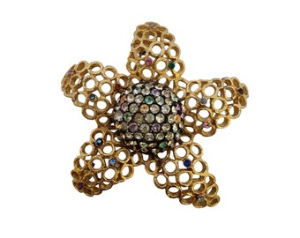 Vintage Signed Coro Rhinestone Brooch (A5215)