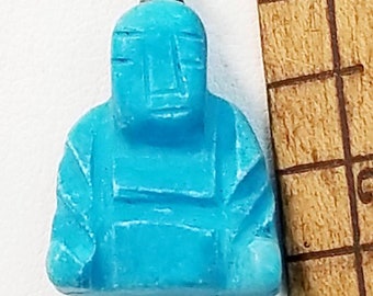 Vintage carved turquoise semi precious buddha charm