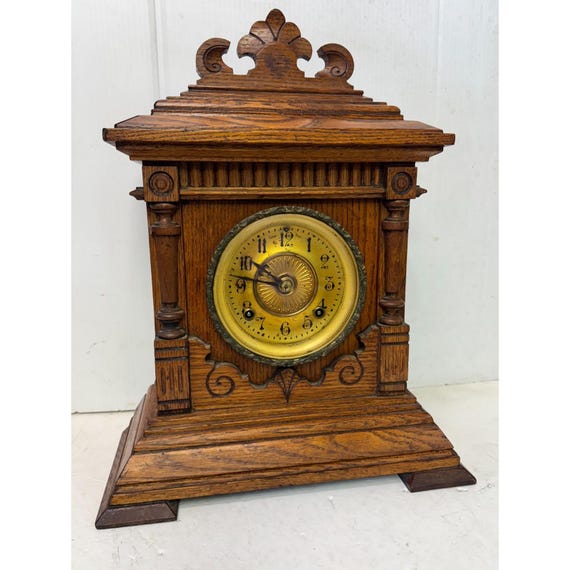 Antique Ansonia Clock Co. New York Eight Day Sharon Gingerbread