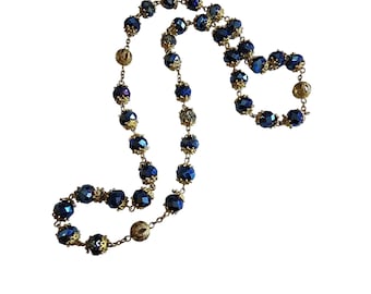 Vintage Faceted Crystal Beaded Necklace (A1650)